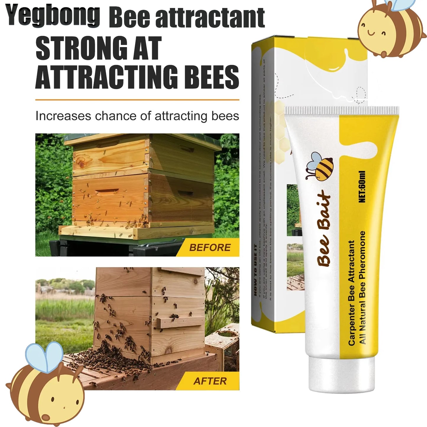 Outdoor Beekeeping Bee Attractant Bait Queen Pheromone Lure Swarm Commander for Honey Hive Attraction