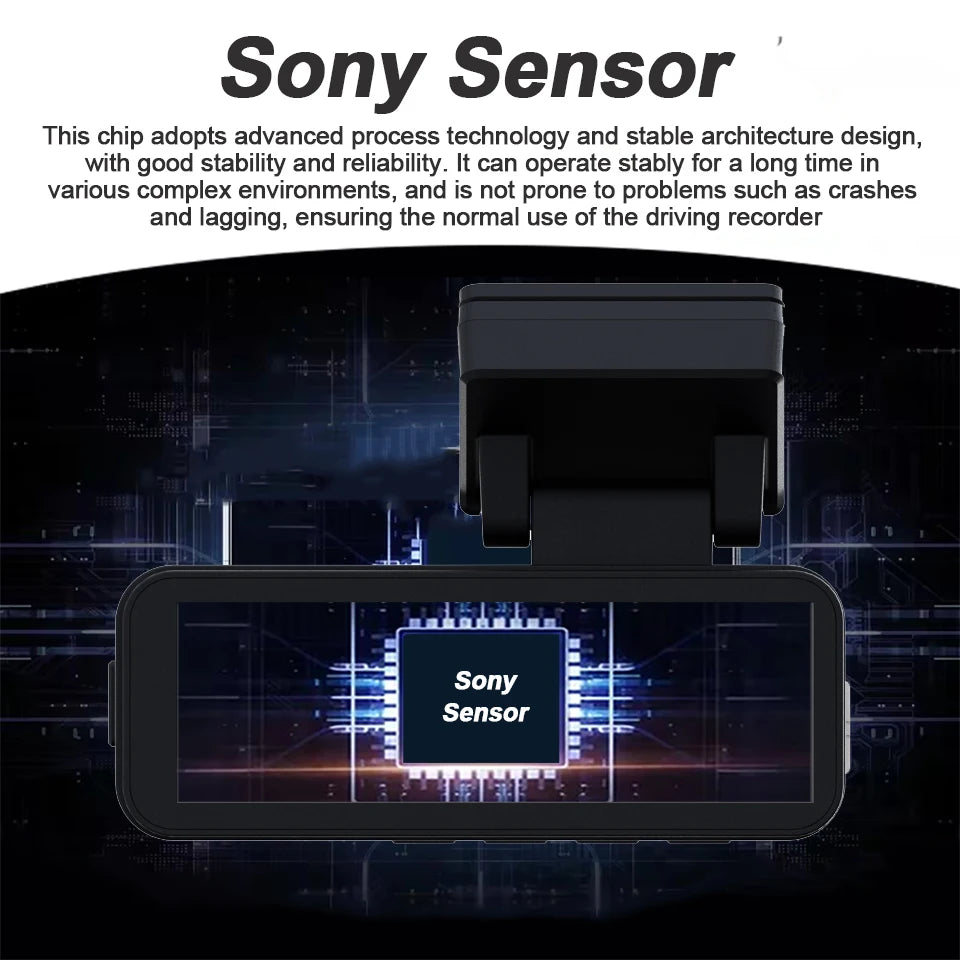 Dash Cam 4K UHD Recording Car Camera DVR Night Vision Video Recorder GPS Wi-Fi Support Dual Lens Room 2.5K Rear View Camera