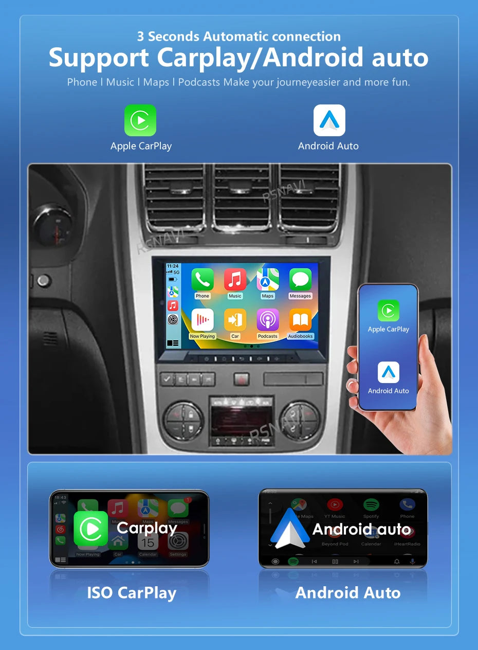 Android 16 Carplay Car Radio For Chevrolet Silverado Impala GMC Yukon Acadia Sierra Navigation GPS Multimedia Player stereo wifi