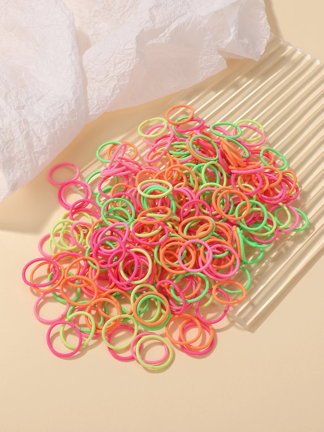 MMAlto 100 Pcs Colorful Mini Hair Ties – Soft Nylon Elastic Rubber Bands for Baby Girls & Kids