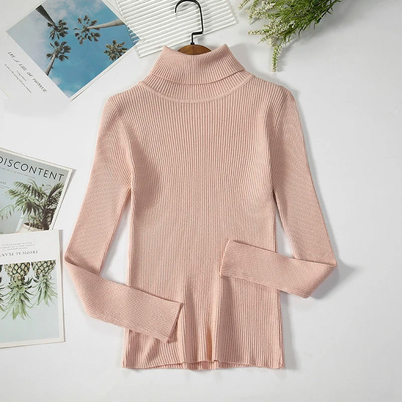 Women's Soft Turtleneck Sweater — Cotton Blend Knit