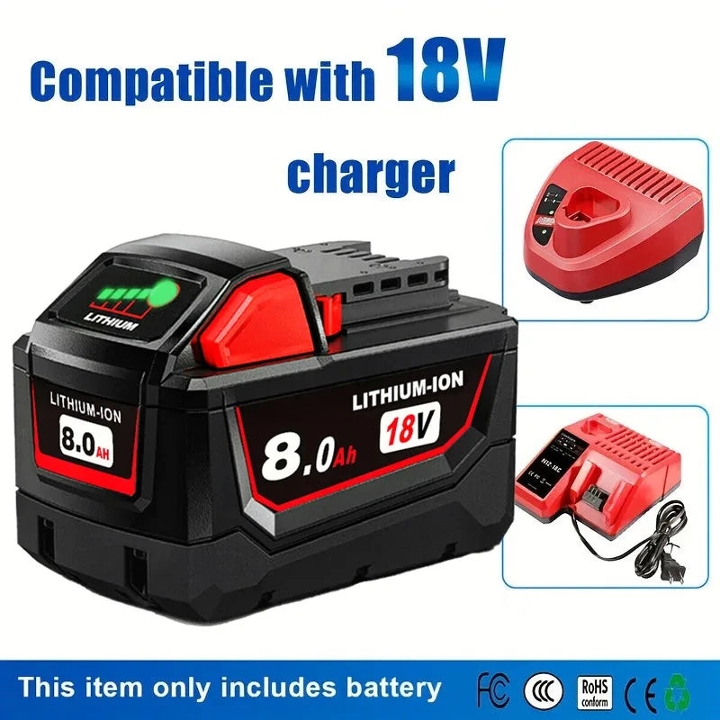 18V 8.0Ah battery replacement compatible with high-quality Milwaukee M18 8000Ah cordless power tools