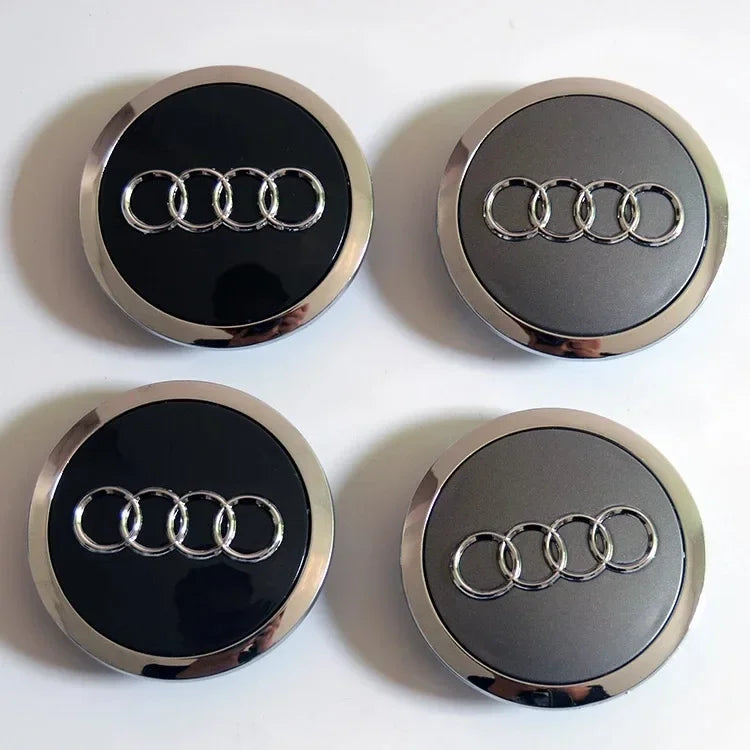 Audi 4pcs Wheel Center Caps - 60mm, 61mm, 68mm, 69mm