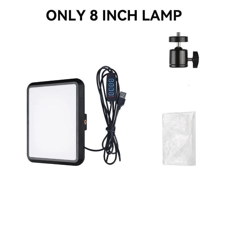 LED Video Light Dimmable Photography Continuous Lighting Adjustable Tripod Stand Portable Fill Light for Photo Studio Shooting