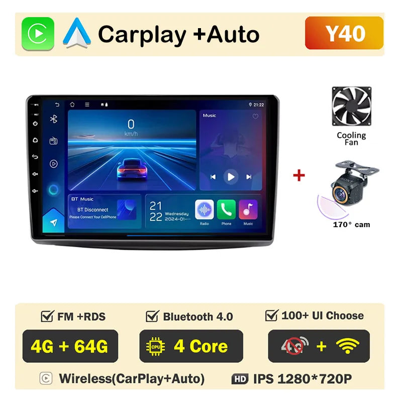 9" Android Car Stereo for Alfa Romeo MiTo 955 (2008–2016) — CarPlay, Android Auto, DSP, QLED, 4G+WiFi