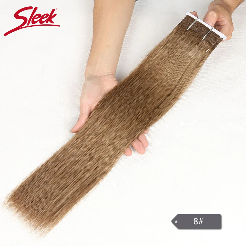 Sleek Brazilian Straight Hair Double Drawn Natural  Human Hair Weave Bundles Remy  Honey Blonde 613 6# 8# Human Hair Bundle