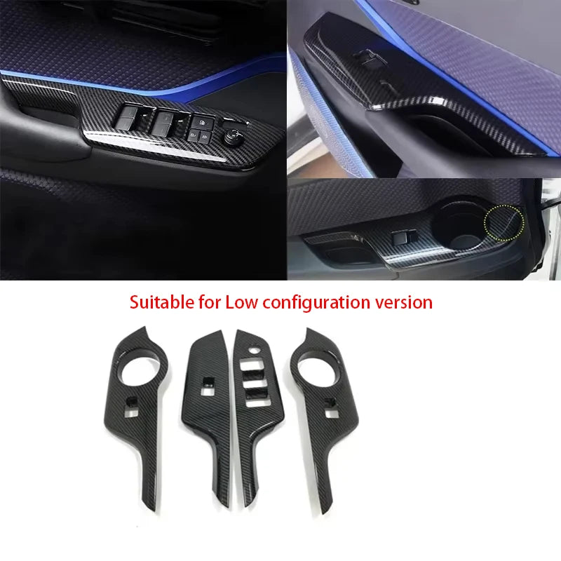 For Toyota C-HR AX10 CHR 2017-2023 Carbon Fiber Texture Window Switch Lift Panel Air Outlet Protective Cover Interior Accessorie