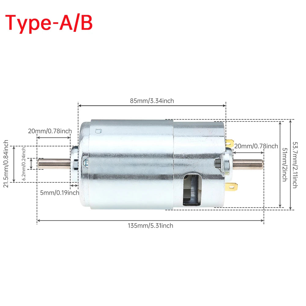997 DC Motor 12V-36V 3000-18000RPM Large Torque Micro Motor Double Ball Bearing for DIY Power Tool Toys Drill Saw Grinder Lathe