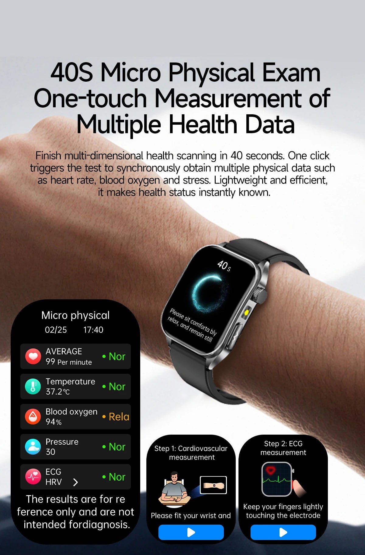 2026 AI-GPT ECG Health Smartwatch – Blood Pressure, Lipid, Uric Acid & 650nm Dual-Probe Laser | Men & Women