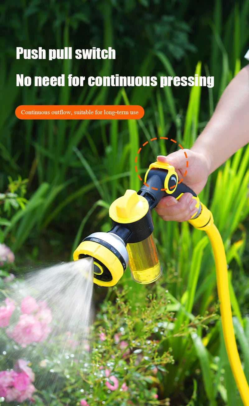 High Pressure Water Gun 10M Hose Sprayer Foam Sprinkler Garden Watering Equipment Washing Machine Car Washer Spray Nozzle
