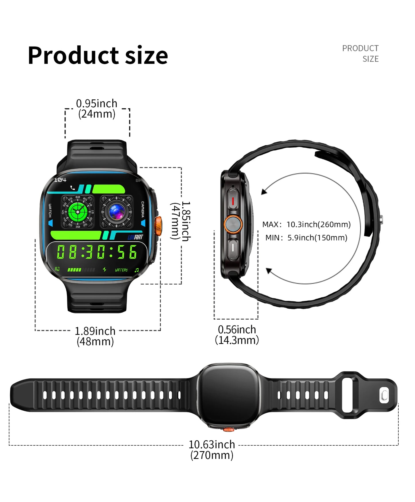 LOKMAT New APPLLP 6 MAX Android Smart Watch Phone Amoled Touch Screen Rotating Camera AI Translation Function Chatgpt