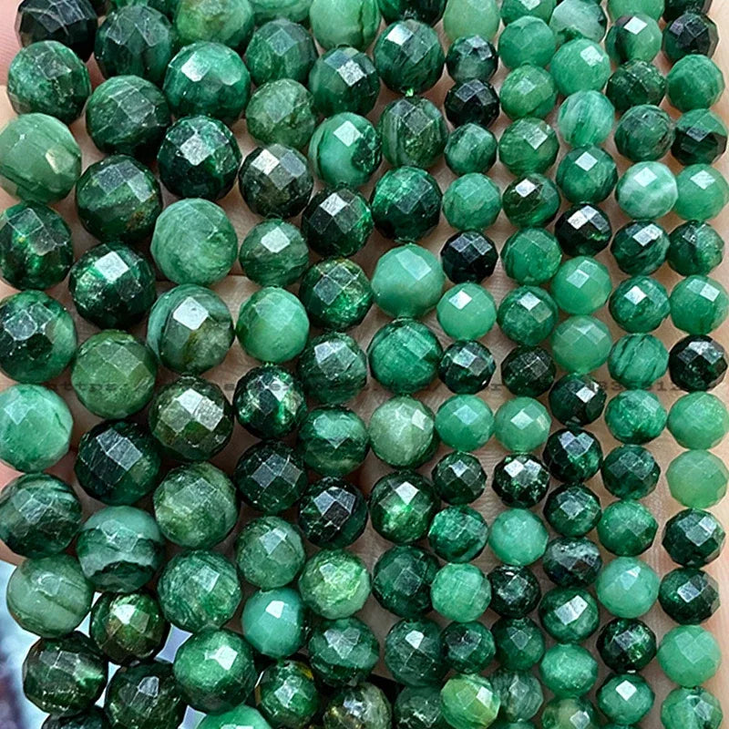 Natural Gem Stone Faceted Round Red Garnet Loose Spacer Beads for Jewelry Making Diy Earrings Bracelets Charms Accessories