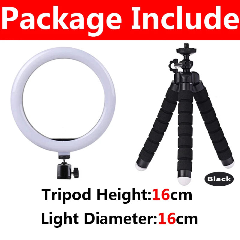 LED Photography Ring Light – 3 Modes Dimmable Selfie Light with Tripod & Phone Stand | TikTok, YouTube & Makeup