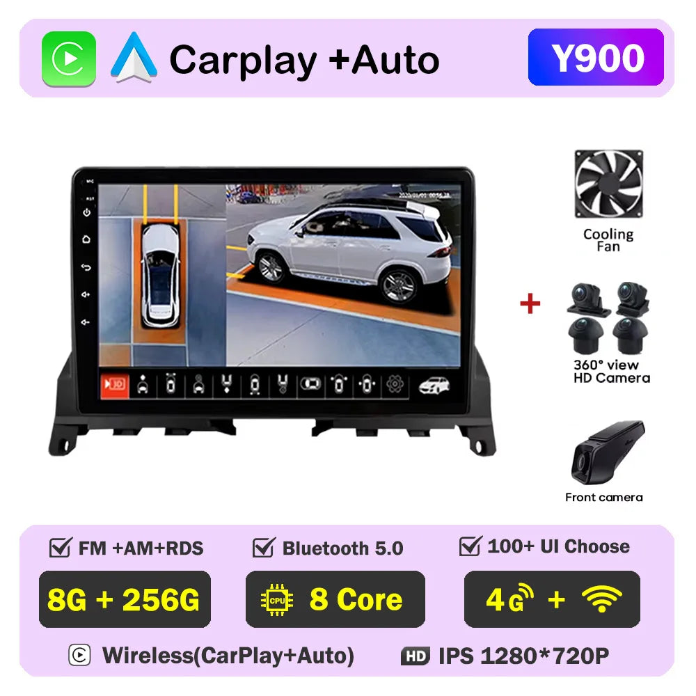 Car Stereo with Apple CarPlay & Android Auto, Compatible with Mercedes-Benz C-Class W204 S204 (2007-2010)
