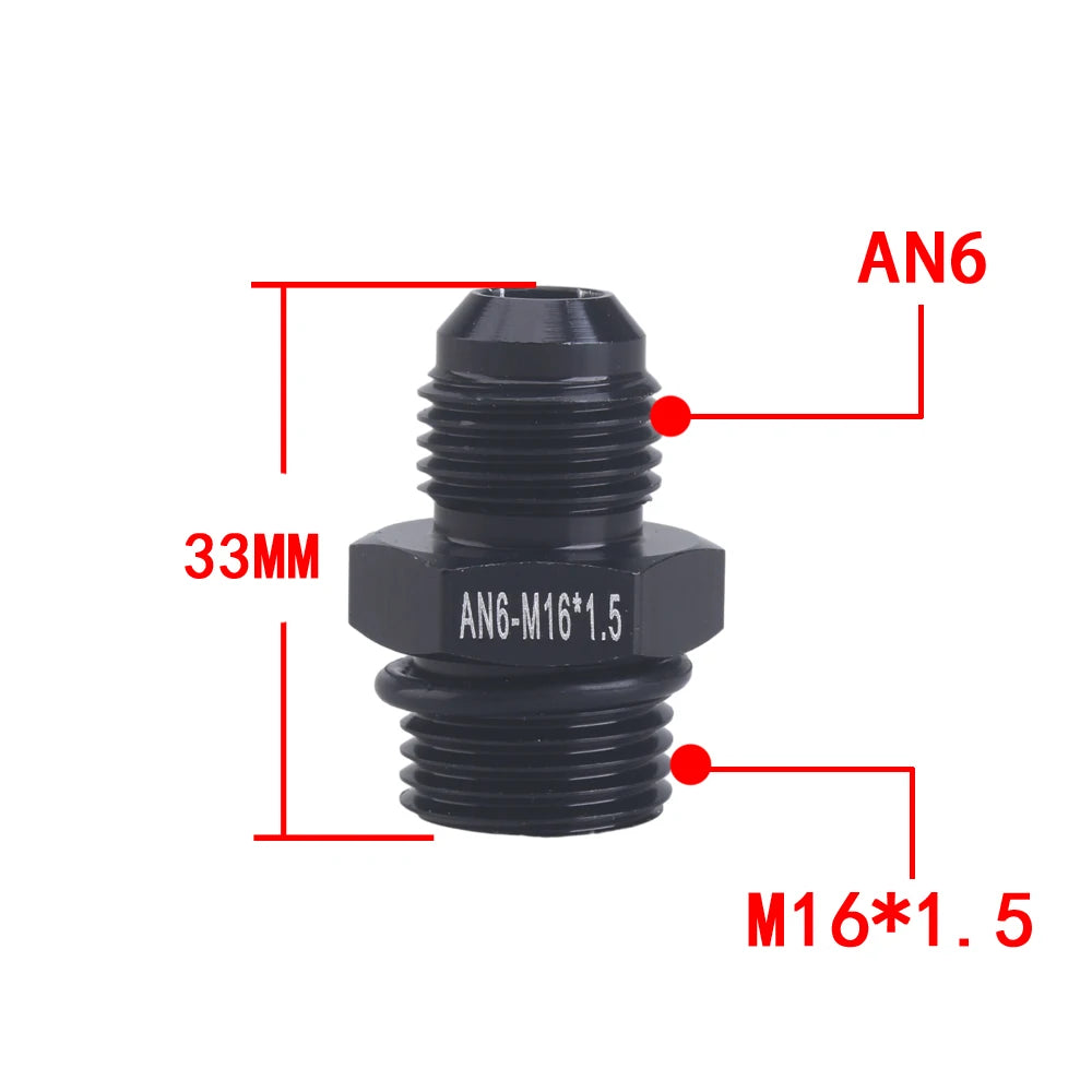 Universal AN6 AN8 AN10 To AN To M14/M16/M18x1.5 Thread Straight Fuel Oil Air Hose Fitting Male Adapter Car Auto Accessories