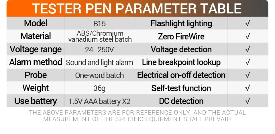 ANENG B15 Multifunction Voltage Tester Pen Detector Induction AC 24V-250V Voltmeter NCV Wire Line breakpoint electrician Tools