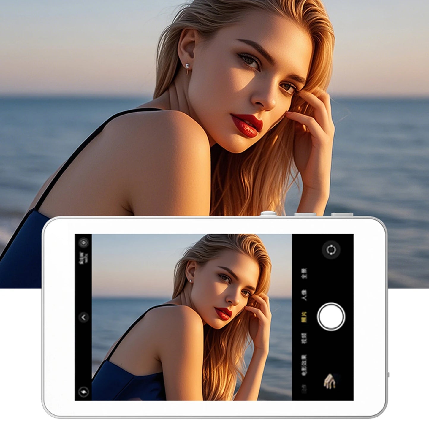 Upgrade Magnetic Wireless Selfie Monitor Screen 4inch For Android Phone Rear Camera Live Streaming Video Recording W/ Zoom Focus