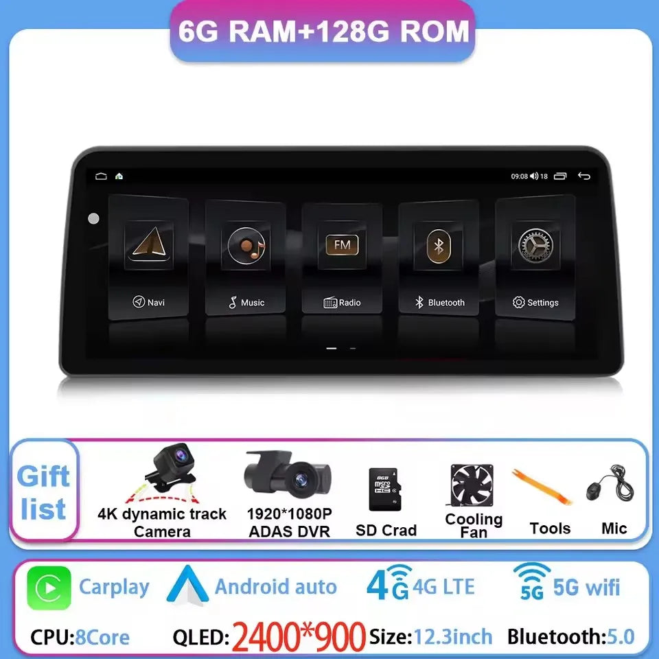 12.3 Inch Android 15 For GMC Yukon Chevrolet Tahoe Silverado 2007 - 2013 Car Radio Multimedia Player GPS Head Unit Auto StereoBT