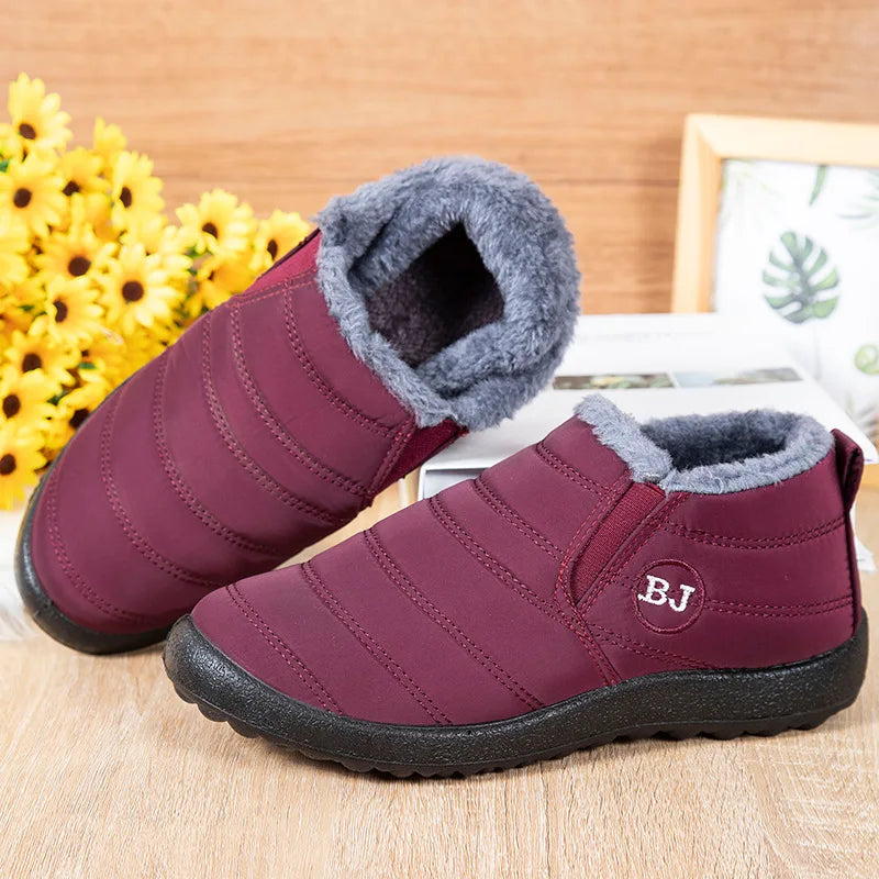 Slip-On Platform Ankle Snow Boots - Plush Lined Winter Shoes - photo 3