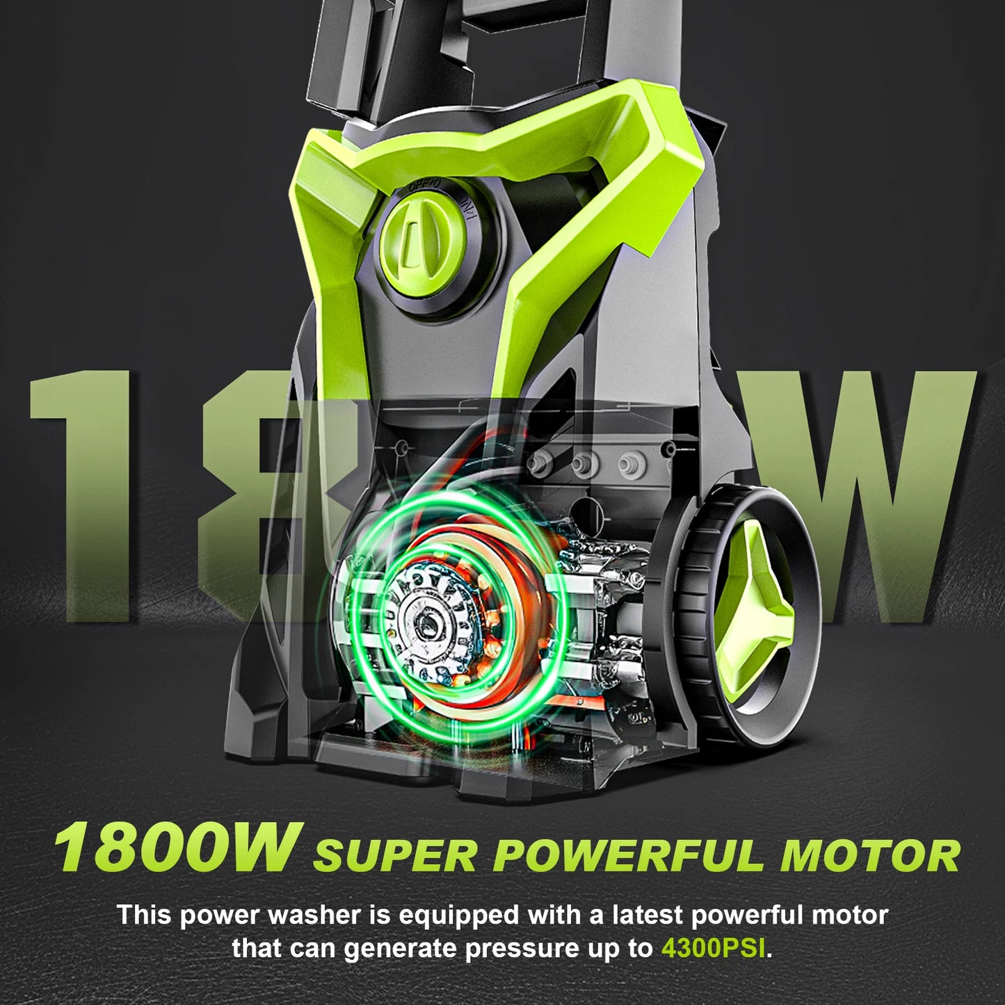 Gisam 1800W Electric High-Pressure Washer — Car & Garden Spray Gun, 4800PSI