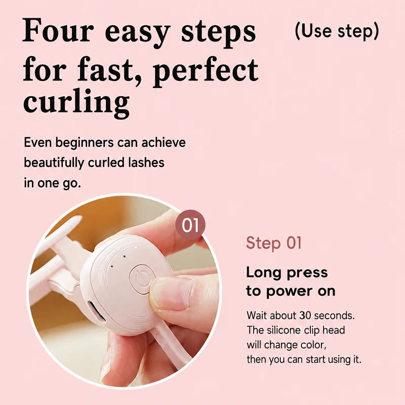 Eyelash Curler, Rechargeable Electric Eyelash Curler, Electric Heated Eyelash Curler for Long-Lasting Curling and Shaping