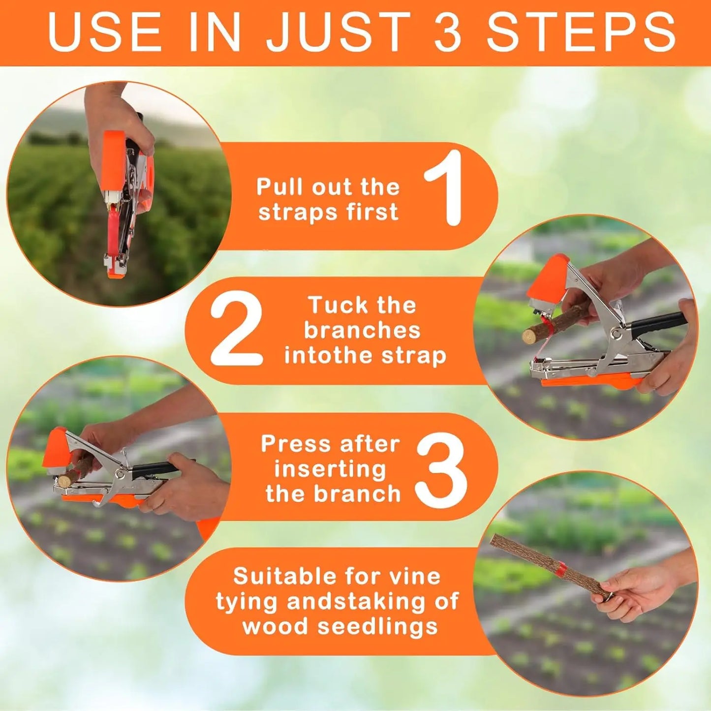 Plant Branch Hand Tying Binding Machine Garden Plants Tying Machine Minced Vegetable Tape Tool Tapener Garden Tools