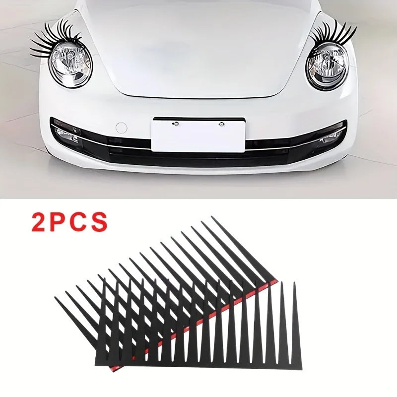 2Pcs Headlight Eyelash Stickers Car Stickers Cute Fake Eyelash Car Stickers for Decorative Headlights