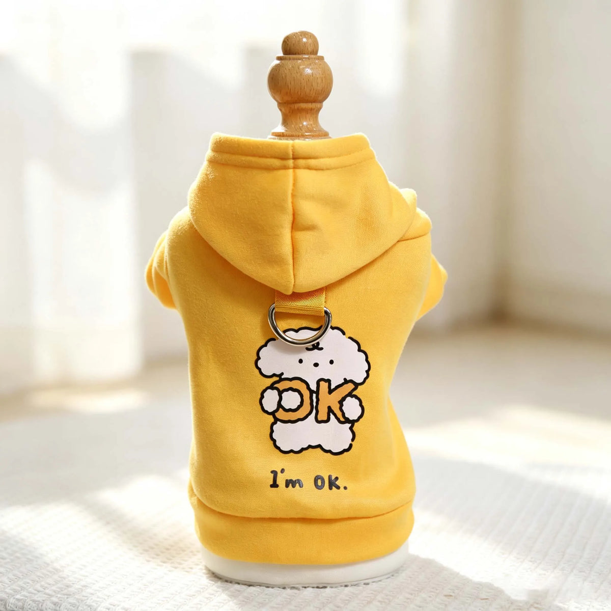 Cartoon Print Dog Hoodie with Leash Hole - Soft Puppy Sweatshirt - photo 7