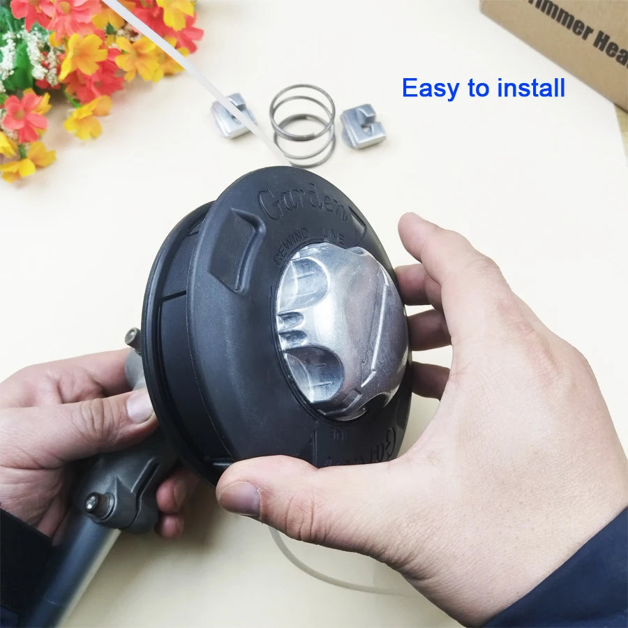 Black European Standard Trimmer Head, Mounting Hole M10X1.25Mm, More Durable Bearing Design, No Need to Open the Cover to Thread the Line, Light Pressure to Release the Line, High Temperature Resistant Design, Suitable for Ga