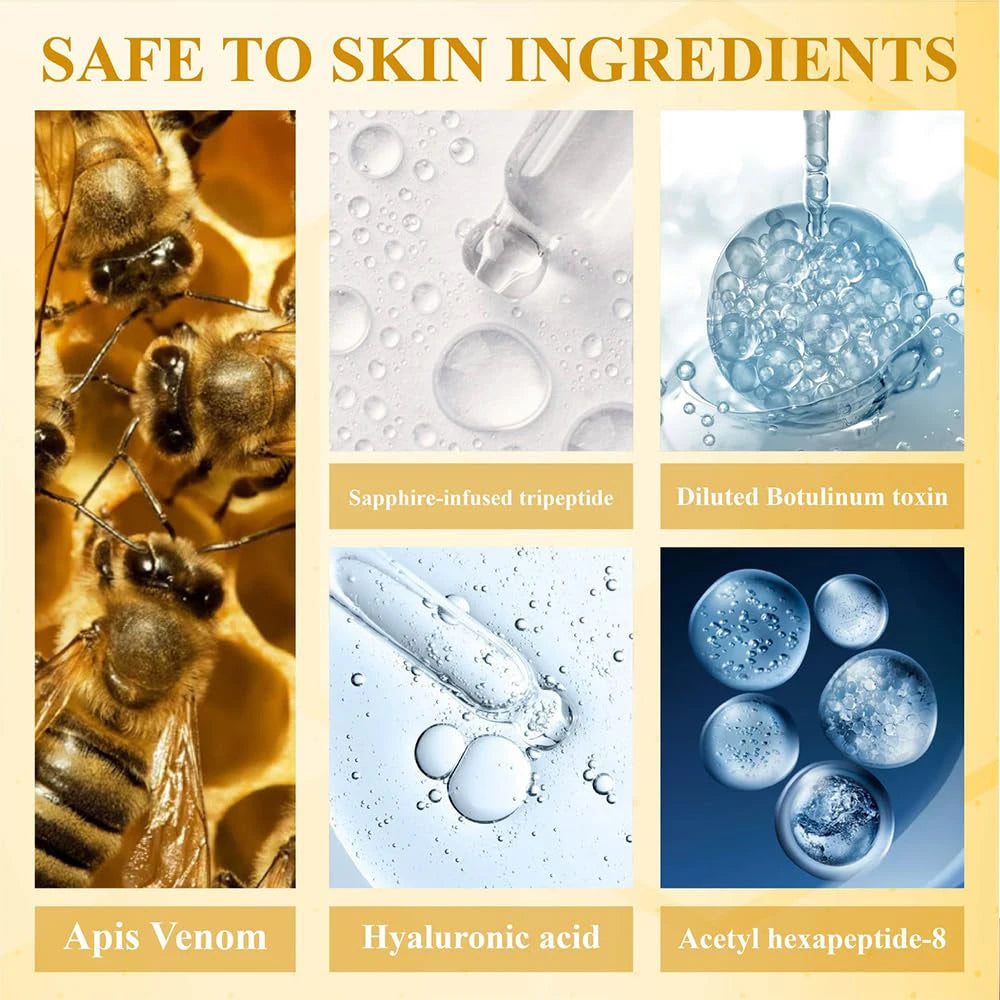 Bee Venom Firming Abdominal Cream - Plant-Based, Moisturizing and Moisturizing Contains Hyaluronic Acid Suitable for All Skin Types, Gentle for Sensitive Skin, Turmeric Skin Care