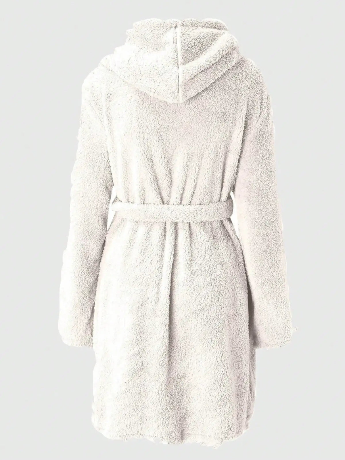Women's Hooded Fleece Robe with Belt