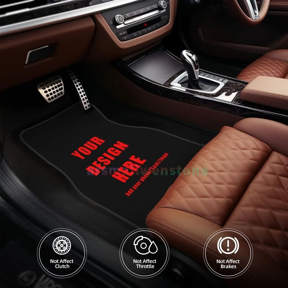 Your Own Design Printed Car Floormat Heavy Duty Front Rear Rubber Floor Mats Carpet Floor Protection Fits Most Vehicles