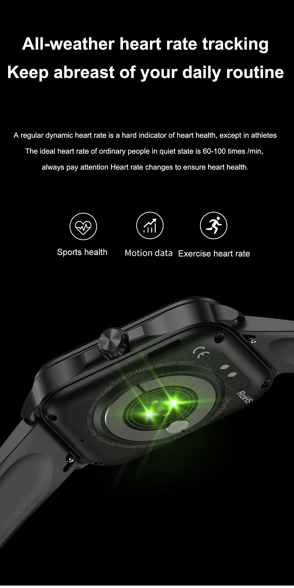 2026 New Health smart Watch Heart Rate Blood Oxygen Blood Pressure Monitoring Bluetooth Call GPS Movement Trajectory Smartwatch