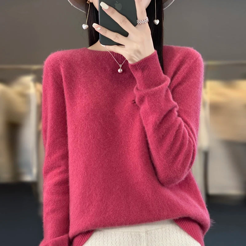 Women's Crew Neck Knit Sweater - Soft Warm Pullover Top - photo 13