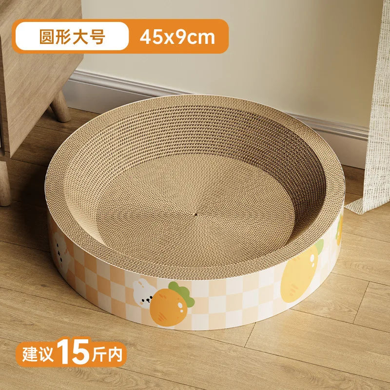 Round Cat Scratching Bed - Scratcher & Nap Spot in One