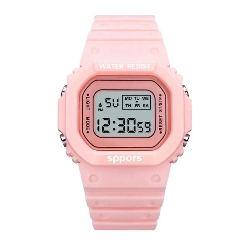 LED Sports Watch for Boys & Girls Student Electronic Square Digital Waterproof Rubber Clock Colorful Men Women