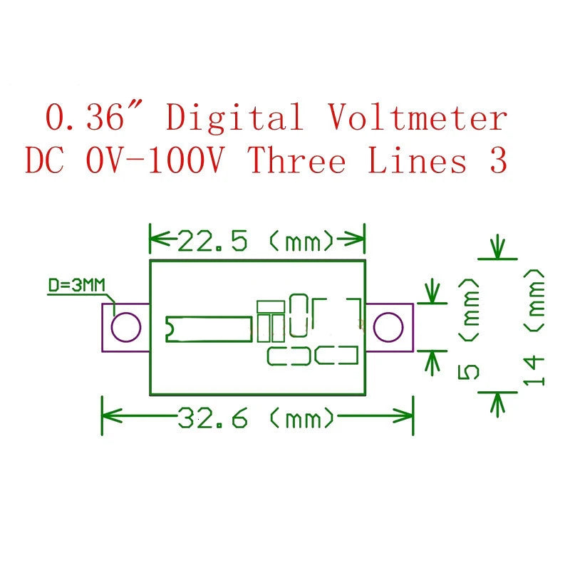 0.28 / 0.36 Inch DC LED Digital Voltmeter 0-100V Voltage Meter Auto Car Mobile Power Voltage Tester Detector 12V Red Green Blue