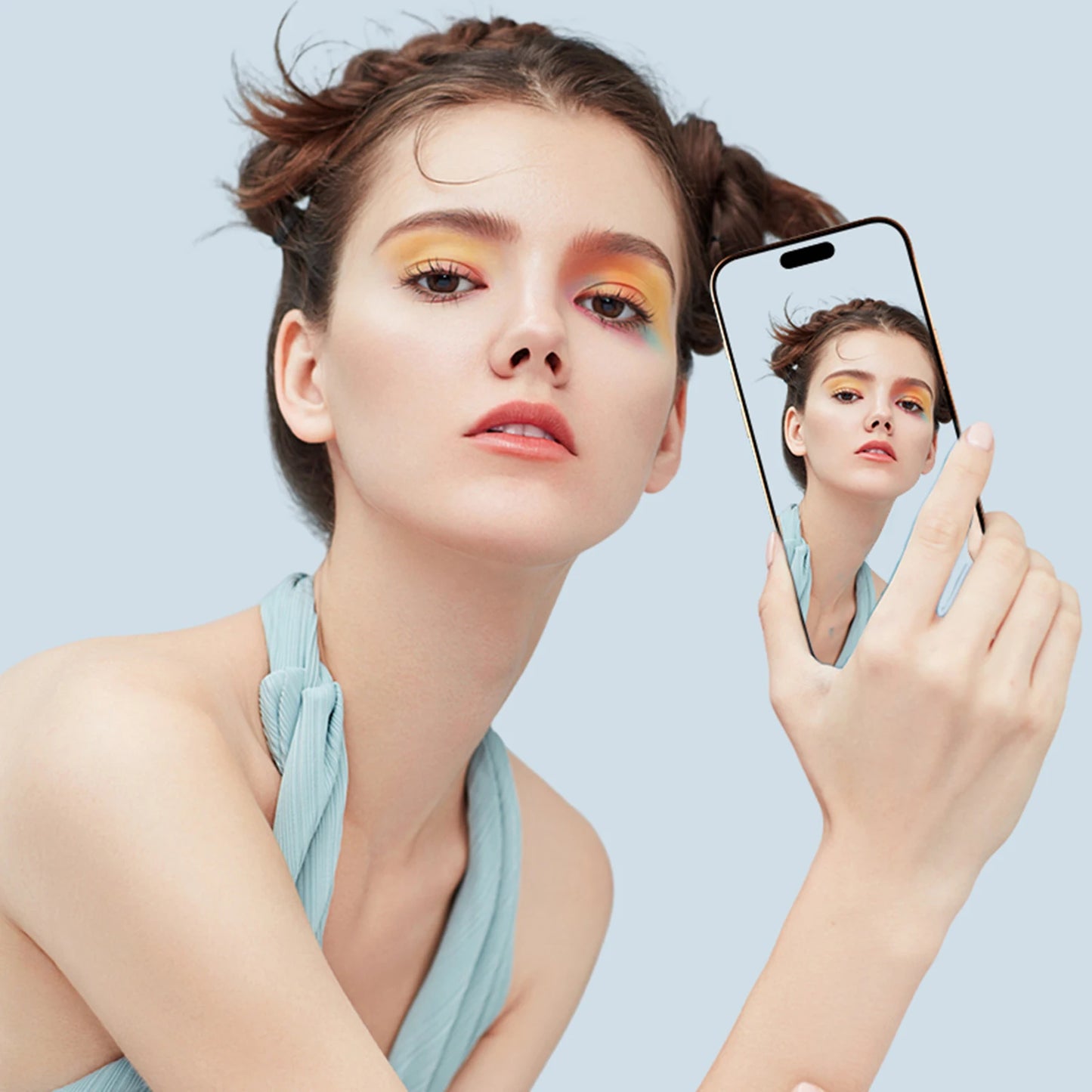 Smartphone Magnetic Monitor Screen Projector Phone Rear Camera Vlog Selfie for Live Stream Video Recording for Android iPhone