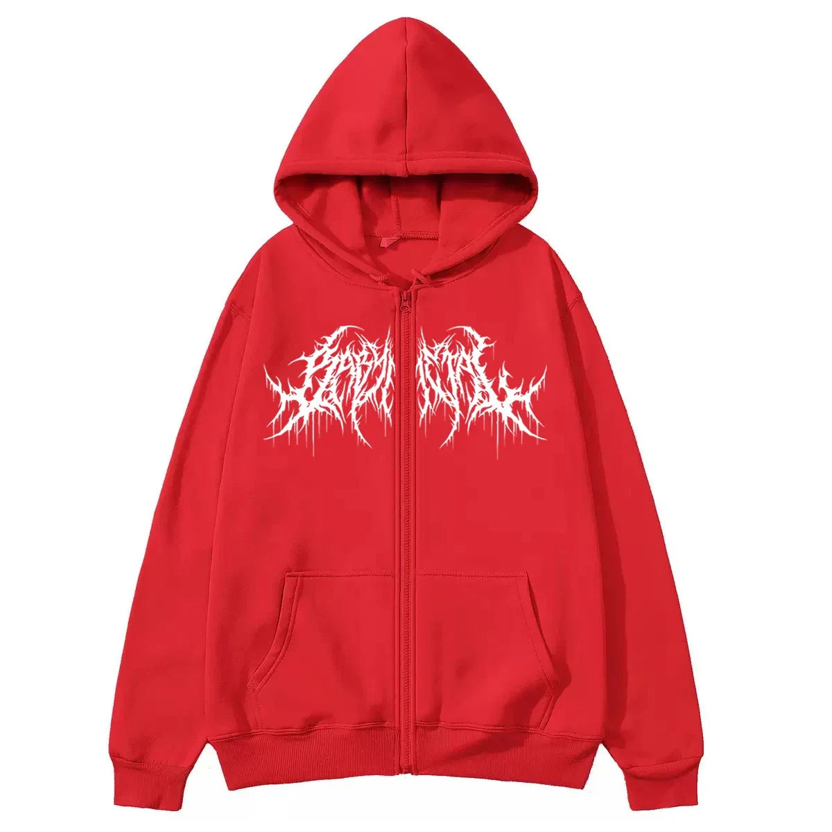 Men's Y2K Graphic Zip-Up Hoodie, Gothic Style