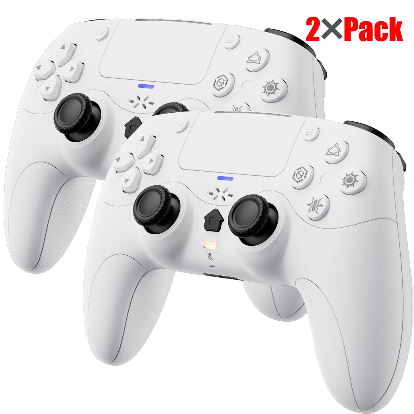 For Playstation 5/PS5/PS4/PC Game Controller,6 Axis Gyro RGB Wireless Gamepads 4-Level Shock Turbo Programmable Gaming Joystick