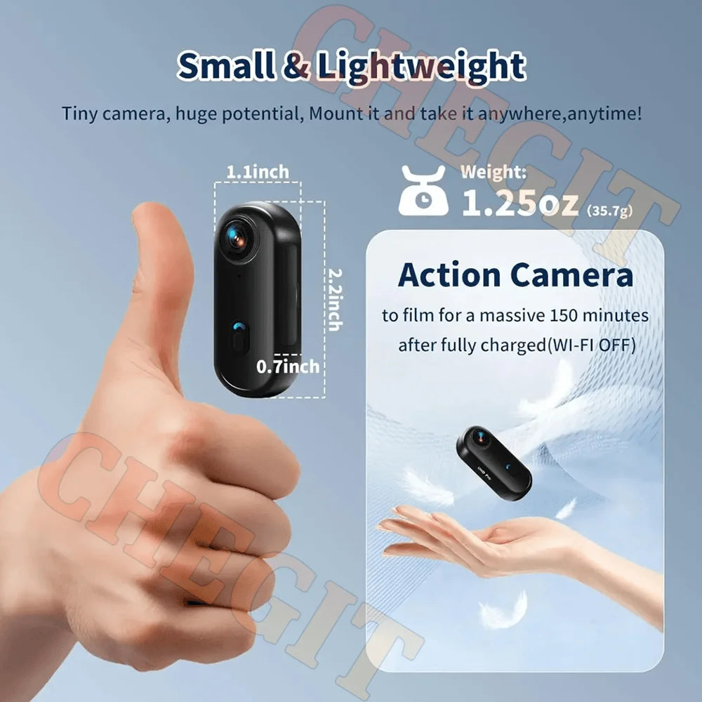 Mini 4K Pocket Body Cam — Magnetic Waterproof POV Vlog Camera