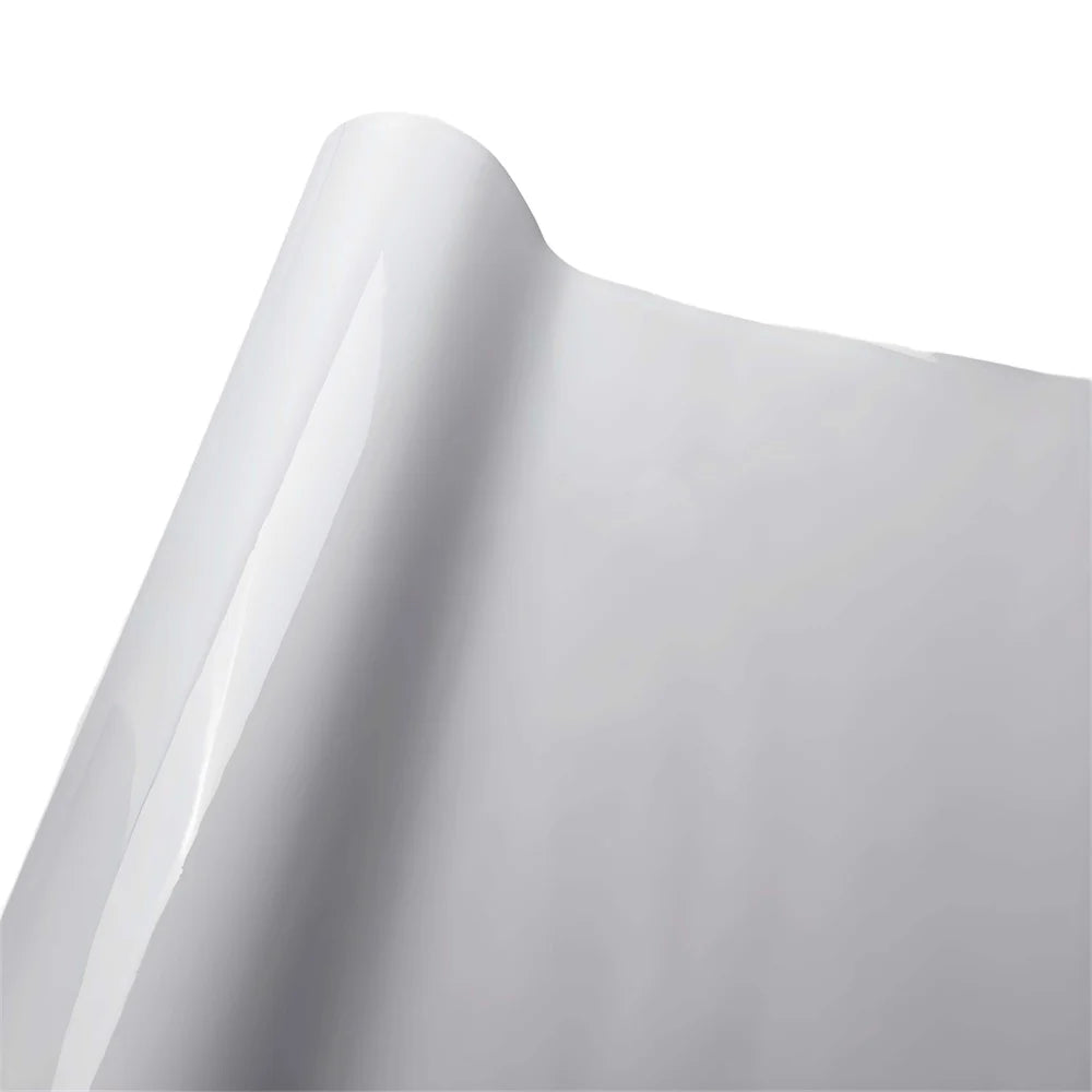 Bright White Vinyl Wrap Self-adhesive Auto Motorcycle Body Wrap Sticker Glossy White Vinyl Film Shiny White Car Accessories