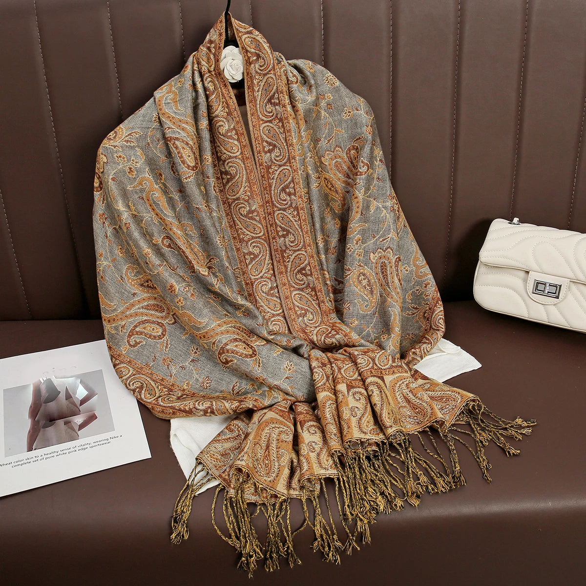 Women's Printed Pashmina Shawl, Soft Winter Scarf