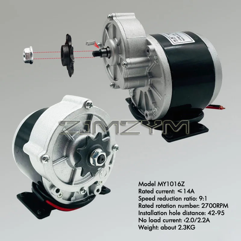 Electric Vehicle Motor 12V/24V 250W Brushed Mechanical Equipment Modification Controller With Speed Regulation And Fixed Speed