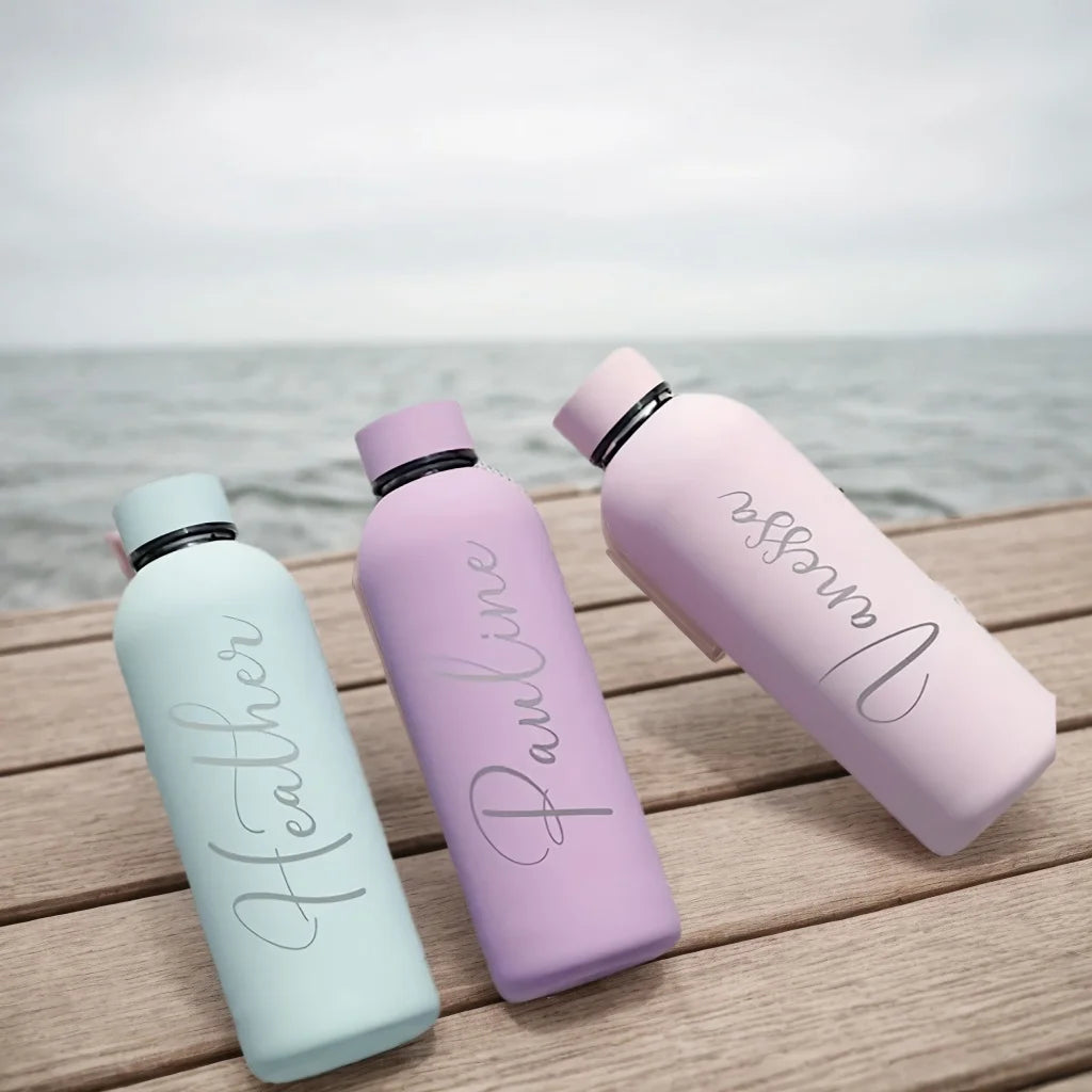 Custom Name Thermos Large Vacuum Flask 304 Stainless Steel Portable Thermos Bottle 0.5L Outdoor Sports Water Bottle Travel Mug