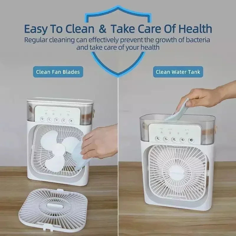 3-in-1 Personal Air Cooler – Portable Evaporative Fan, Humidifier & LED Night Light
