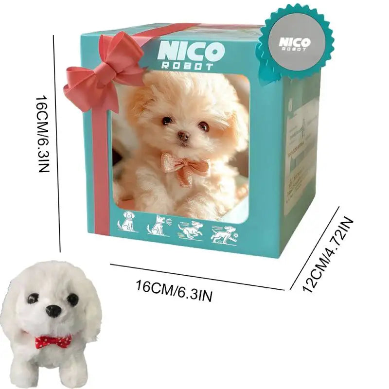 Electronic Robot Dog Interactive Plush Puppy Toy Realistic Puppy Cute Walking Stuffed Animal Dog Barking Tail Wagging for Gifts
