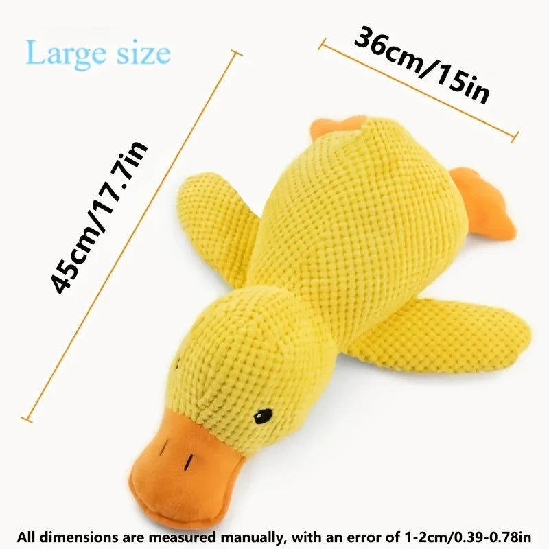 Yellow Duck Plush Dog Toy - Squeaky Teething Toy – photo 4