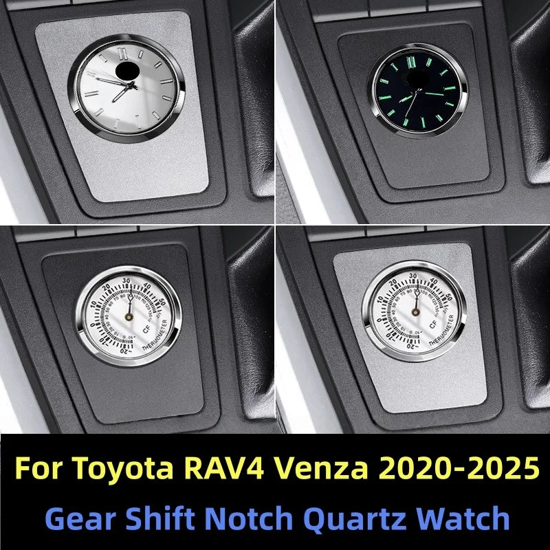 Car Dashboard Stick-On Luminous Digital Clocks Auto Vehicle Air Outlet Mini Watches For Toyota RV4 WILDLANDER 2024-2025