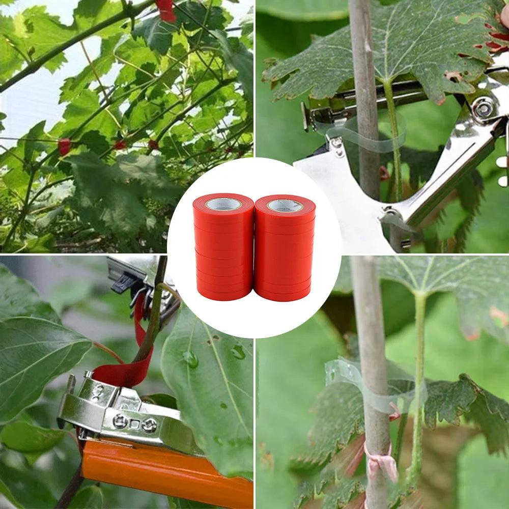  10/20Pcs PVC Plant Branch Tie Tape With 1 Box Staples Garden Package Tool For Garden Banding Machine Vegetable Fruit Tree Tape